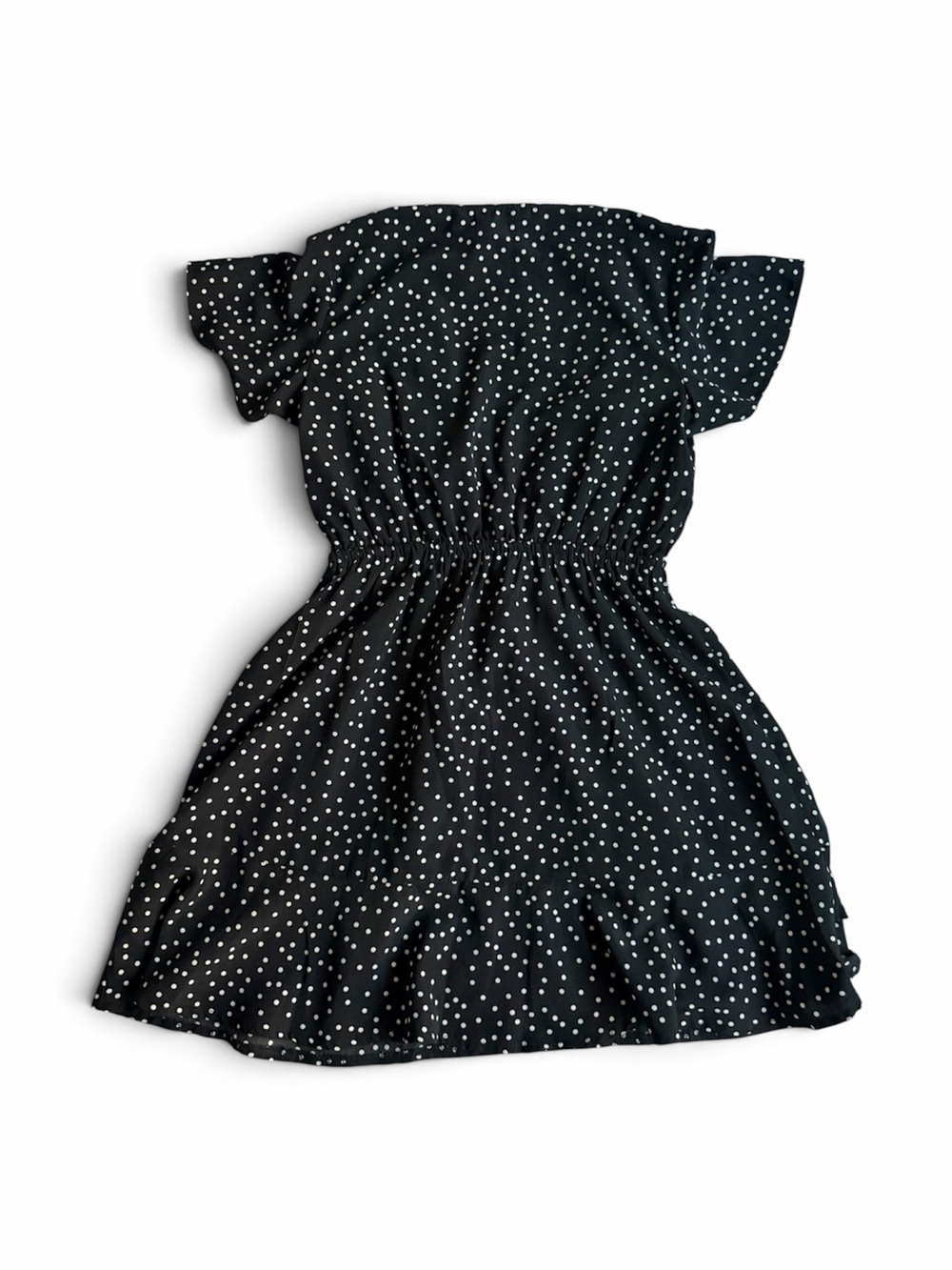 Princess Polly Size 6 Women's V Neck Dress Black & White Polka Dots Ruffles Used - Picture 2 of 9
